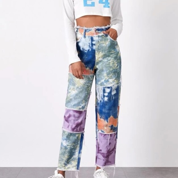 SHEIN Denim - ⭐️2 for $45 NWOT tie dye jeans